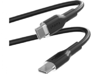 Kabel USB Puro Cable PURO ICON mjuk USB-C / USB-C-kabel, 1,5 m (svart) (PUUSBCUSBCICONBLK)