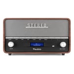 Audizio Corno retro DAB+ radio med Bluetooth - Bärbar stereoradio med larm - 60W Peak effekt - Grå, Radio retro look Corno Audizio DAB FM BT Larm