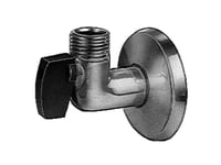 Gustavsberg Securex Förkromad Vinklad Kulventil 1/2" Nippel/Nippel Med Handtag &Amp  Rosett