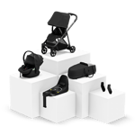 Thule Shine travel system bundle stroller in Gray Melange on Aluminum+ bassinet + Alfi ISOFIX car seat base Maple infant Light Gray+ adapter