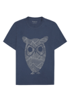 Knowledge Cotton Apparel Regular printed jersey t-shirt - Mountain owl Blå