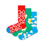 Happy Socks Unisex Happy 3-pack I Flower U Gift Set Socks, Red, S-M UK