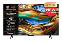 TCL 43P755K 43-inch Ultra HD, Wide Color Gamut, 4K HDR TV, Smart TV Powered by Android TV (Dolby Atmos 2.0, Dolby Vision, HDR 10+, Voice Control, compatible with Google assistant, Chromecast built-in)