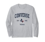 Converse Texas TX Vintage State Flag Sports Navy Design Long Sleeve T-Shirt