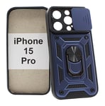 TPU Tough Slide Case iPhone 15 Pro (Blå)