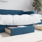 Sänglådor 2 st blå konstruerat trä och sammet