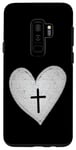 Coque pour Galaxy S9+ Jésus vous aime cœur avec croix religieuse bible chrétienne