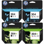 Original Hp 304 / 304xl Black & Colour Ink Cartridges For Envy 5020 Printer