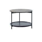 Adea Plateau soffbord o60 cm Marmor brun-svarta ben-H45
