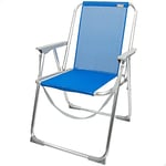 AKTIVE 62606-Chaise de Plage Fixe Pliable 53 x 44 x 76 cm Beach, Aluminium Tube + Textile, Bleu Marine, 53x60x76 cm