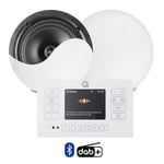 Q Acoustics E120 White Bluetooth Ceiling Speaker System with DAB+ Radio 2 xNCSS5