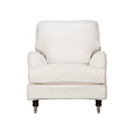 Englesson - Howard Chair Medium 78W X 95D X 85H, PG 2 Geneva Chalk 2854/64 - Vit - Fåtöljer - Dun/Metall/Trä/Textilmaterial/Syntetiskt