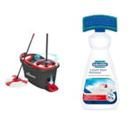 Vileda Turbo Microfibre Mop and Bucket Set, Spin Mop for Cleaning Floors, Set of 1 Mop and 1 Bucket & Dr. Beckmann Carpet Stain Remover | Removes New and Dried-in Stains | Includes Applicator Brush