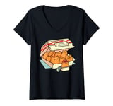 Womens Kitten Nuggets Fast Food Cat Funny Cats V-Neck T-Shirt