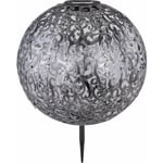 Lampe enfichable boule solaire à led décor poinçonnage jardin extérieur lampe à piquer au sol argent noir