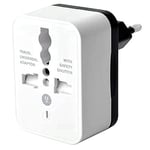 UK to European Travel Adapter Euro EU Plug Adapter with 2 USB Ports for Most of Europe Spain Germany France Iceland Poland Russia and More