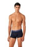 Emporio Armani Underwear Men's Men's 3-Pack Mixed Waistband Trunk Trunks, Oxford/Indigo/Marine,