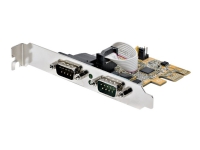 StarTech.com 2-Port PCI Express Serial Card, Dual Port PCIe to RS232 (DB9) Serial Interface Card, 16C1050 UART, Standard or Low Profile Brackets, COM Retention, For Windows & Linux - PCIe to Dual DB9 Card (21050-PC-SERIAL-LP) - Seriell adapter - PCIe 2.0 låg profil - RS-232 x 2 - gul