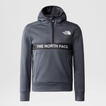 The North Face Boys' Ampere 1/4 Zip Hoodie Vanadis Grey-TNF Black Cube Grid Print (82FR INU)