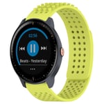 For Garmin Vivoactive3 Music 20mm Holes Breathable 3D Dots Silicone Watch Band(Lime Green)