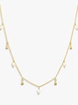 Claudia Bradby Pearl and Gold Drop Choker Necklace, Gold