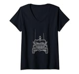 Womens CB Radio Vehicle Line V-Neck T-Shirt
