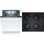 Bosch SMV2ITX18E - Série 2 - Lave-vaisselle encastrable - 60cm - Home Connect - 12 couverts & Plaque gaz 60cm POP6B6B10 – 4 Foyers – Table en verre dur – Allumage une main