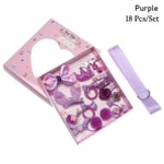 18 Pcs / Set Baby Headdress Bow Hair Clip Flower Purple