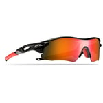 Trespass Slammed, Black/Red, Sunglasses with UV Protection, Mirror Coating & Cloth Bag / Category 3 Lenses, Black