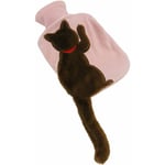 Linghhang - Bouillotte rose avec housse en peluche pour chat, bouillotte en caoutchouc, chauffe-mains, cou, épaule, bouillotte pieds, crampes