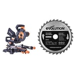 Evolution Power Tools R210SMS+ Multi-Material Sliding Mitre Saw with Plus Pack, 110 V, 210 mm and Wood Carbide-Tipped Blade, 210 mm