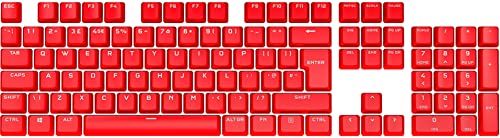 Corsair PBT DOUBLE-SHOT PRO Keycap Mod Kit (Double-Shot PBT Keycaps, Standard Bottom Row Compatibility, Textured Surface, 1.5mm Thick Walls with Backlit Font, O-Ring Dampeners Included) ORIGIN Red
