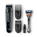Braun BeardTrimmer BT3040, Beard Trimmer and Hair Clipper, Lifetime Sharp Blades, Free Gillette Fusion5 ProGlide Razor with Flexball Technology