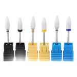 Nail Art Ceramic Grinding Bit Polishing Drill For Electric Grind 4（6t Yellow）