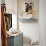 SoBuy Väggskåp Fotohylla Vägghylla med 2 lådor FRG43-HG Grey Length 64cm