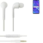 Headphones for Oppo AX7 Pro headset in ear plug white