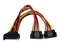 StarTech.com Câble répartiteur en Y d'alimentation SATA vers 2x SATA avec verrouillage - 15 cm - Câble doubleur alimentation SATA - Répartiteur d'alimentation - alimentation SATA (M) pour...