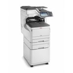 Photocopieur couleur professionnel A3, A4, OKI MC883 DNCT r&eacute;seau recto verso automatique 2 magasins + meuble support
