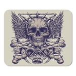Mousepad Computer Notepad Office Demon Heavy Metal Inspired Skull Eye Tattoo Death Ink Home School Game Player Computer Worker Inch