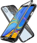 Coque Pour Xiaomi Mi Mix 3 5g Coque D'adsorption Magnétique Coque De Pare Chocs En Métal Coque De Protection Intégrale Avant Et Arrière Coque En Verre Trempé Transparent Etui À Rabat,Noir