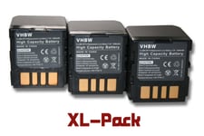 vhbw 3x batteries Set 1200mAh (7.2V) pour caméra JVC comme BN-VF714, BN-VF714U, BN-VF707, BN-VF707U, BN-VF733, BN-VF733U.