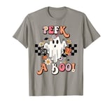 Peek A Boo Cute Boo Flower Halloween Groovy T-Shirt