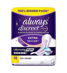 Always Discreet Incontinence Pads Plus Women Ultimate Night x12