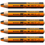 Crayon de couleur - STABILO woody 3in1 duo - lot x 5 crayons de couleurs à mine bicolore - orange+noir