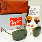 Ray-Ban 1997 Vintage Sunglasses Bausch & Lomb Square Bohemian Gold Green W2781