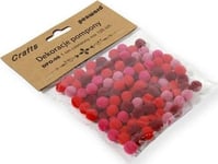 Dekorationer Pompoms 1Cm Mix Röd 120St