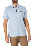 HUGODalomini Zip Polo Shirt - Light/Pastel Blue