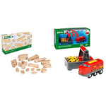 BRIO World 50 Piece Train Track Pack for Kids Age 3 Years Up & World Remote Control Toy Train Engine for Kids Age 3 Years Up - Compatible with Most Railway Sets and Accessories