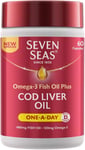 Seven Seas Cod Liver Oil Tablets With Omega-3, Fish Oil, 60 Count (Pack of 1) 