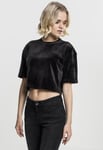 Urban Classics Kort topp i sammet dam (Svart,S)